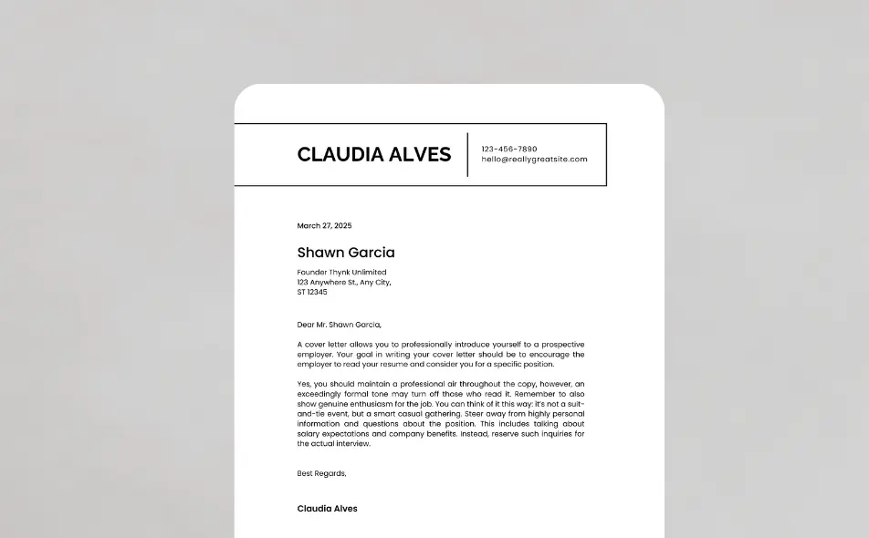 AI generated cover letter mobile image